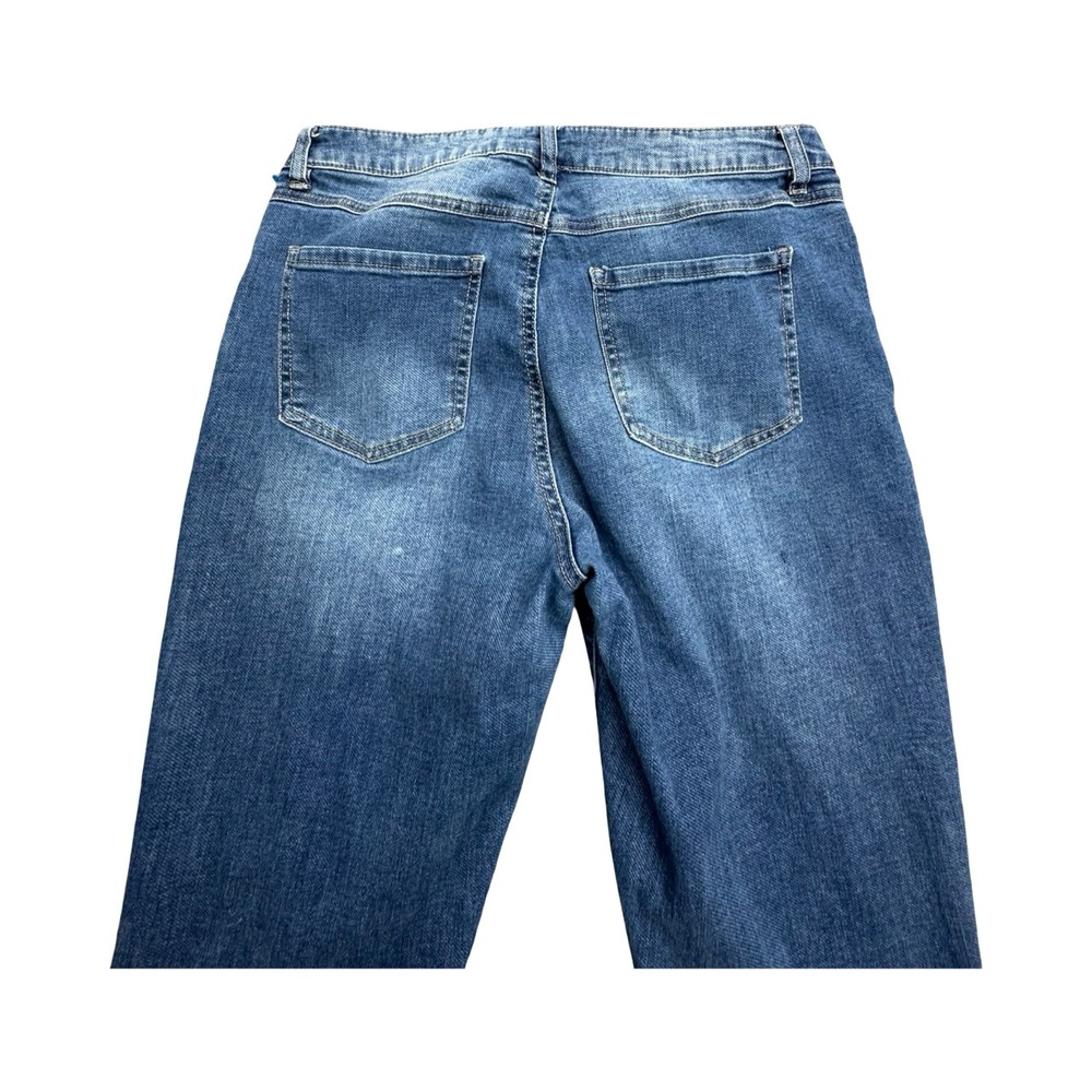 d.jeans Straight Leg Womens 12 Blue Button Fly Stretch Medium Wash Denim Pants - Picture 10 of 12